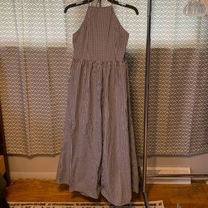 Gingham Wide Leg Jumpsuit